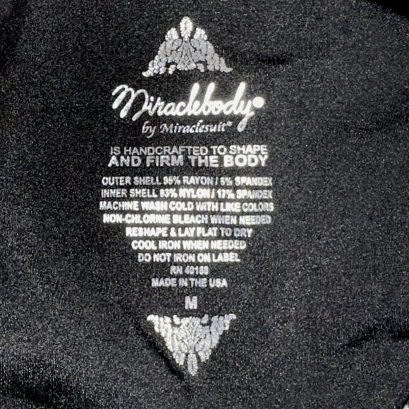 MiracleBody Geo Abstract Shapewear Top M Black White Tan  Quiet Luxury Fit - Picture 5 of 5